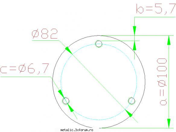 strung diametrul dispunere gauri centrate contur circular, determina dupa schema din imagine.